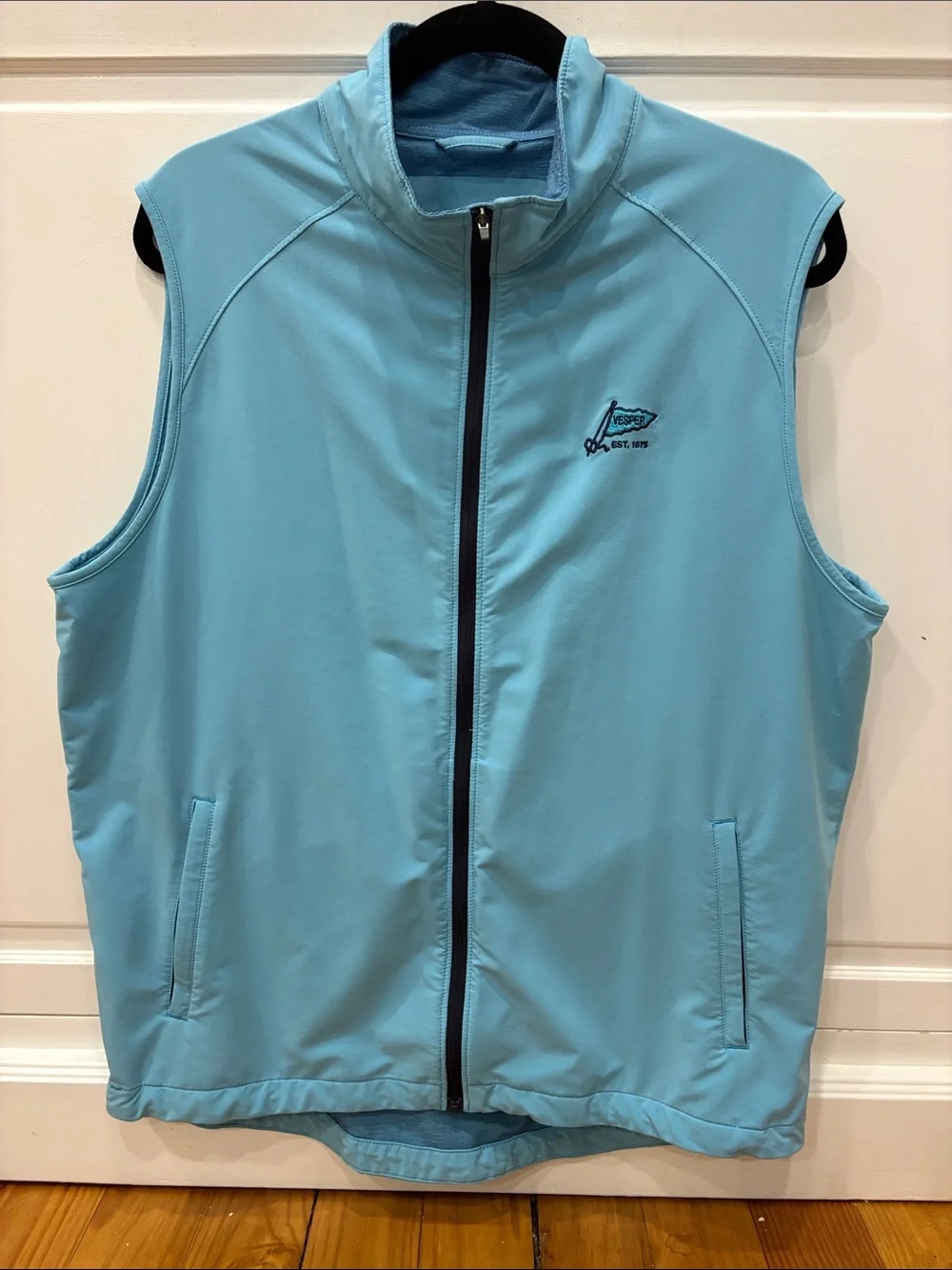 Peter Millar Light Blue Men's Sleeveless Vest with Front Zip